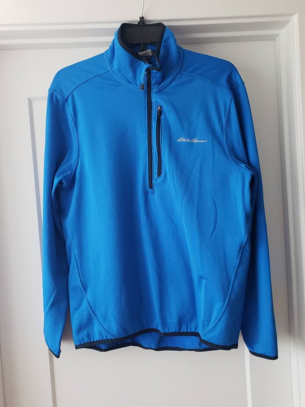EDDIE BAUER MEN GRID FLEECE LINED 1/2 ZIP MOCK SIZE S